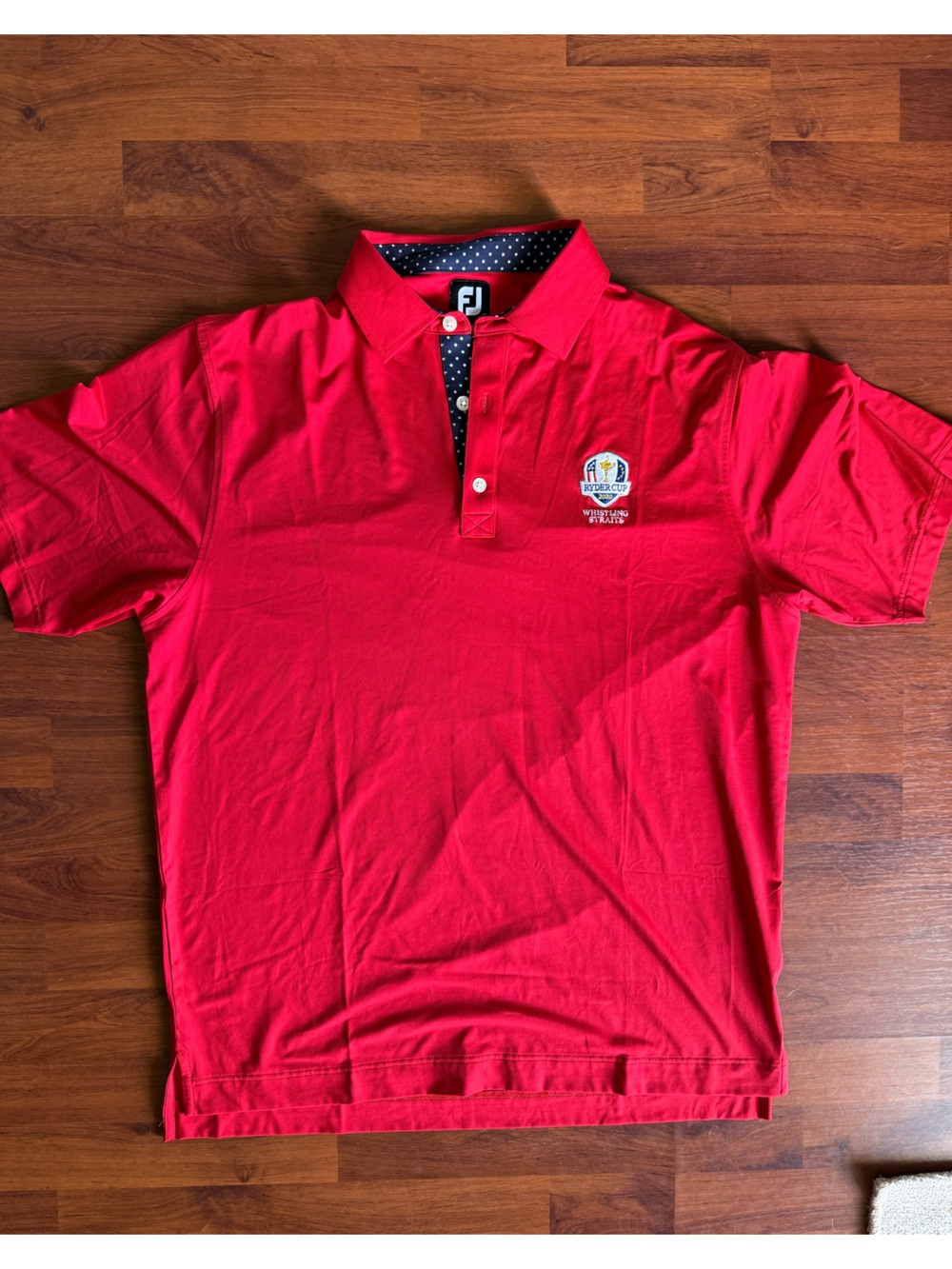 FootJoy Men's‎ Red Polo Shirt with Embroidered Crest